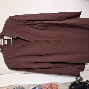 Emma James 18W Brown Button-Up Blazer